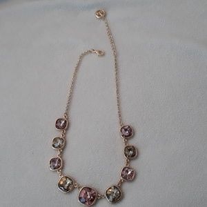 Necklace gold accent crystal colors